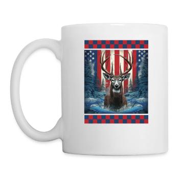 American Flag River Crossing Mountain Water Camo - Mug - white - Left