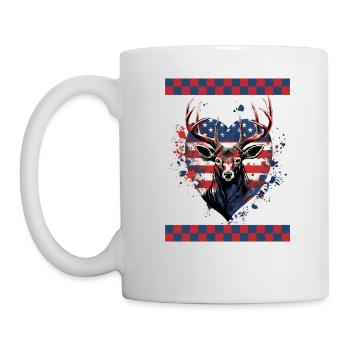 Heart Shaped American Flag Night Sky Stars - Mug - white - Left