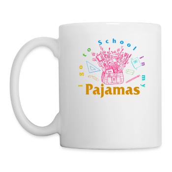 Online School Shirt, I Go To In My Pajamas Tee, - Mug - white - Left
