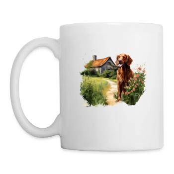 Irish Setter Emerald Dog Cottagecore Adventure - Mug - white - Left