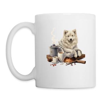 Eskimo Dog Cottagecore Fireside Coziness Hommes - Mug blanc - blanc - Gauche
