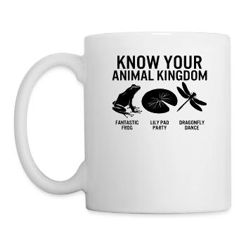 Tier-Shirt, kenne dein Tierreich Froschlilie - Tasse - Weiß - Links
