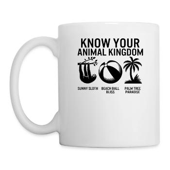 Beach Shirt, Know Your Animal Kingdom Sloth Beach - Mug - white - Left