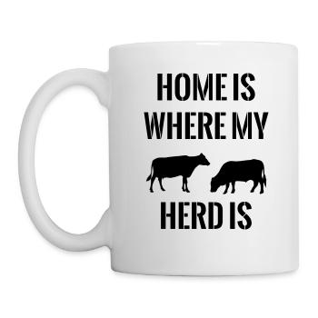 Zuhause ist wo meine Herde ist Landwirt Kühe Kuh - Tasse - Weiß - Links