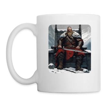 Stolzer Wikinger Krieger Germane mit Schwert - Tasse - Weiß - Links