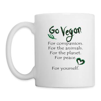 GO VEGAN - Mug blanc - blanc - Gauche