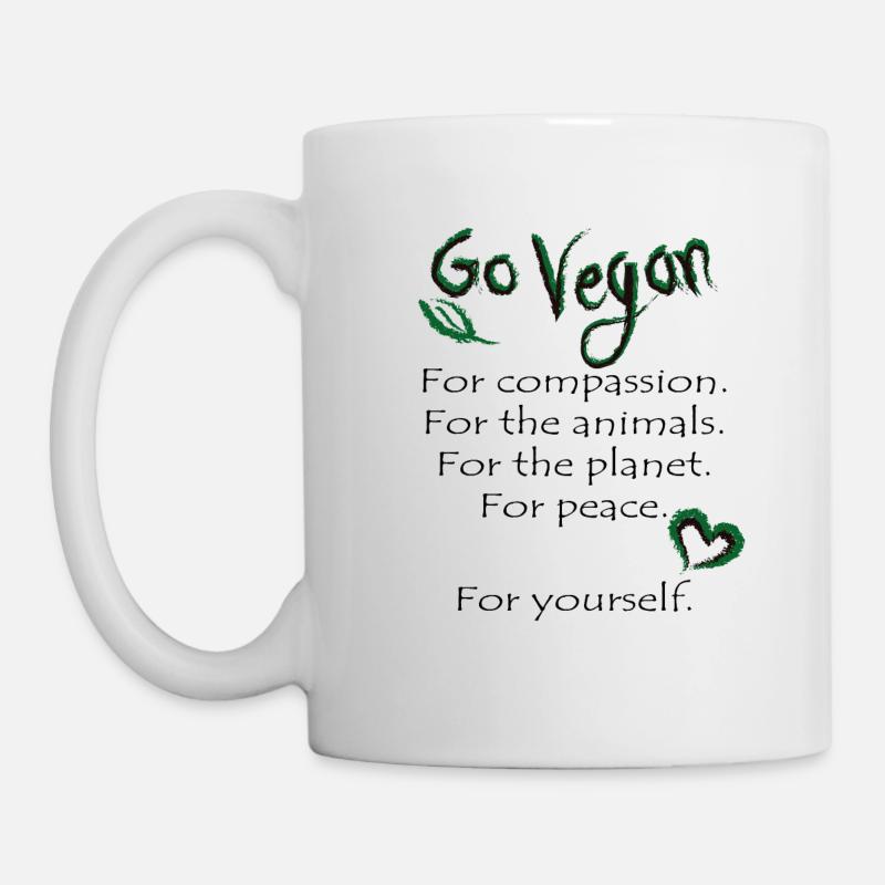 GO VEGAN - Tasse - Weiß
