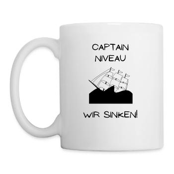 Captain Niveau Wir sinken ! - Tasse - Weiß - Links