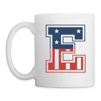 Lettre E États-Unis - Mug blanc - blanc - Gauche