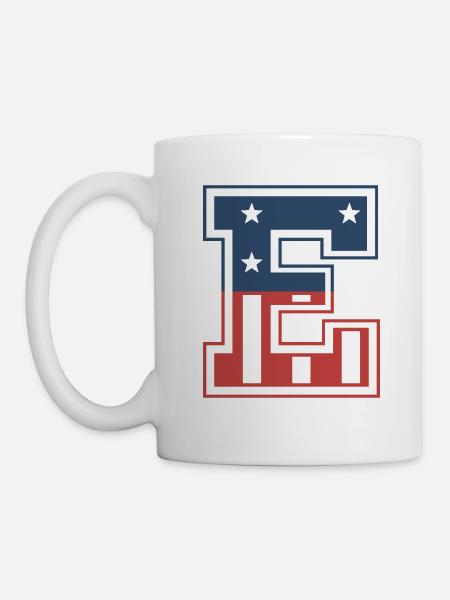 Buchstabe E USA - Tasse - Weiß