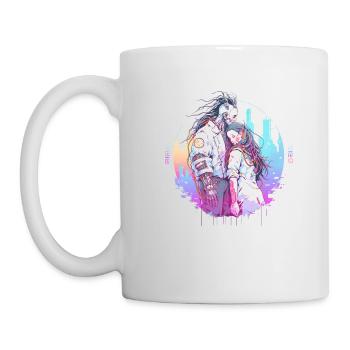 Couple Cyberpunk Urbain - Mug blanc - blanc - Gauche