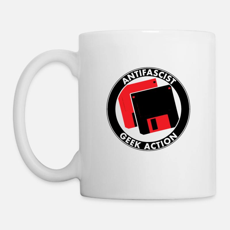 ACTION GEEK ANTIFASCISTE - Mug blanc - blanc