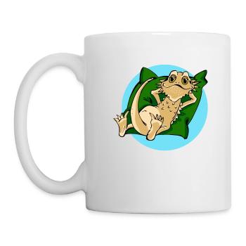 Bearded dragon cool on pillow reptile reptile - Mug - white - Left