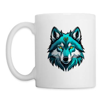 Wolfskopf - Tasse - Weiß - Links