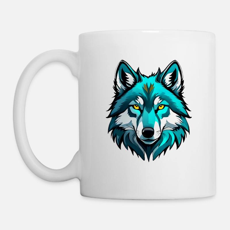 Wolfskopf - Tasse - Weiß