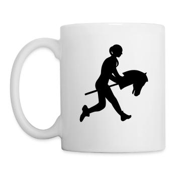 Galopez sur le cheval de bâton - Mug blanc - blanc - Gauche