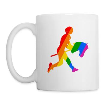 Aventure colorée de l’équitation à bâton - Mug blanc - blanc - Gauche