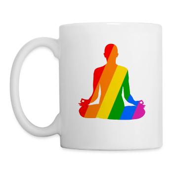 Variété et équilibre dans la pose de yoga colorée - Mug blanc - blanc - Gauche
