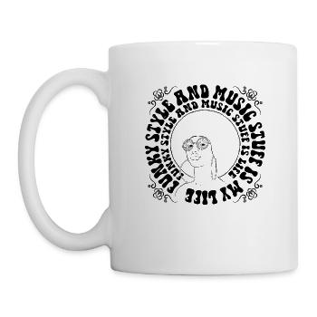 Funky style and music stuff retro vintage - Mug - white - Left