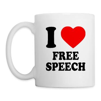 i love free speech - Mug blanc - blanc - Gauche