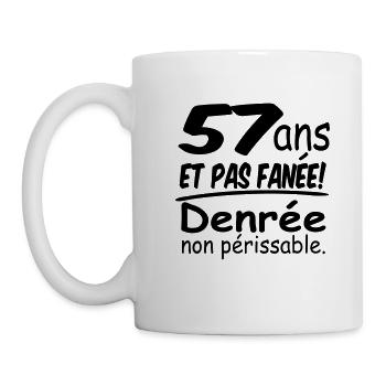 57 ans / anniversaire 57 ans / t-shirt 57 ans - Mug blanc - blanc - Gauche