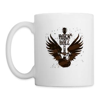 Guitare e-style avec ailes ÉTATS-UNIS Rock 'n' roll - Mug blanc - blanc - Gauche