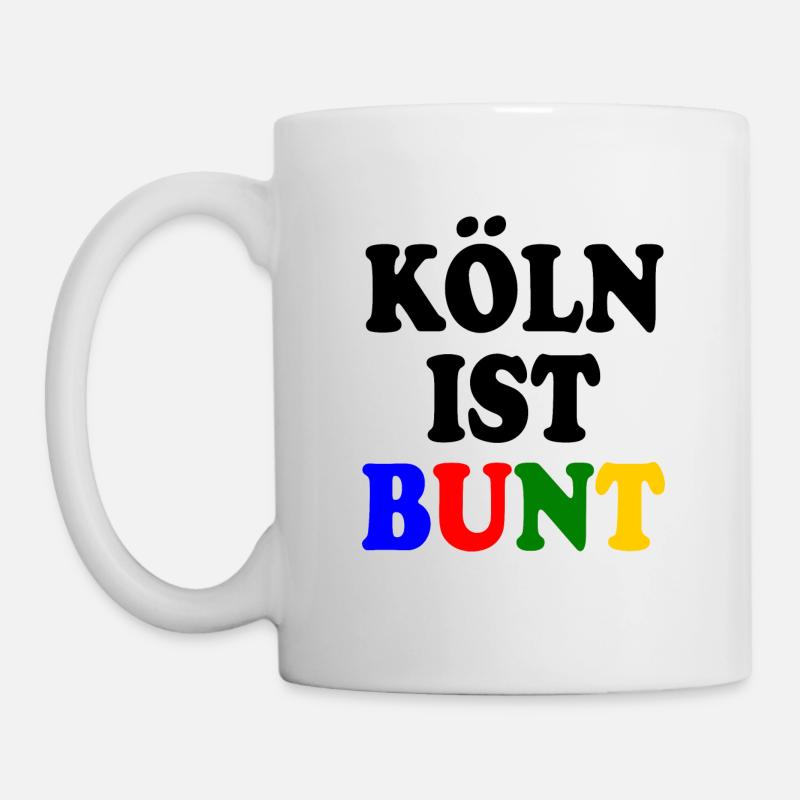 Köln ist bunt - Tasse - Weiß