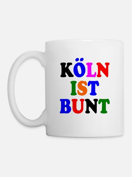 Köln ist bunt - Tasse - Weiß