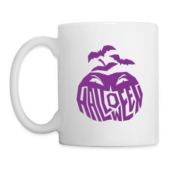 Citrouille effrayante violette - Mug blanc - blanc - Gauche