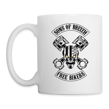Breizh Skull Bikers - Mug blanc - blanc - Gauche