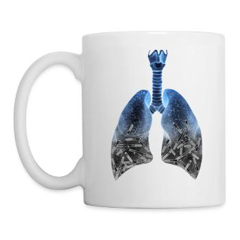 Smoker lung - Smoke stop now! - Mug - white - Left
