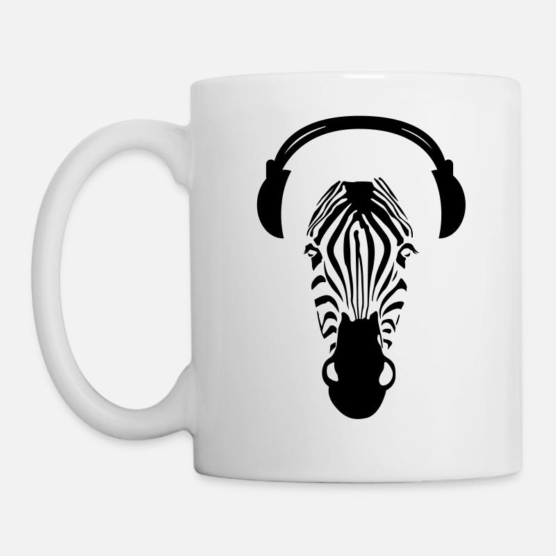 Zebra avec des écouteurs - Mug blanc - blanc