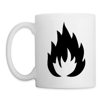Flamme - Tasse - Weiß - Links