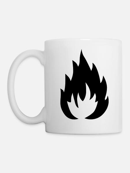 Flamme - Tasse - Weiß