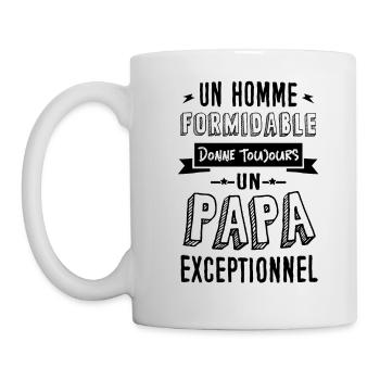 T-shirt Fête des Pères - Un Papa Exceptionnel - Mug blanc - blanc - Gauche