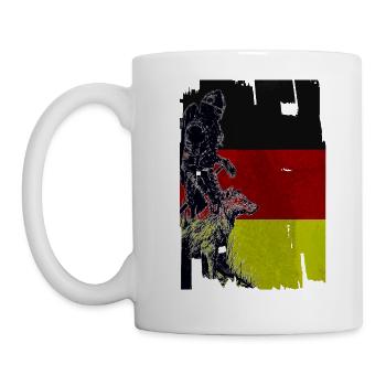 Wikinger Wolf Flagge Deutschland - Tasse - Weiß - Links