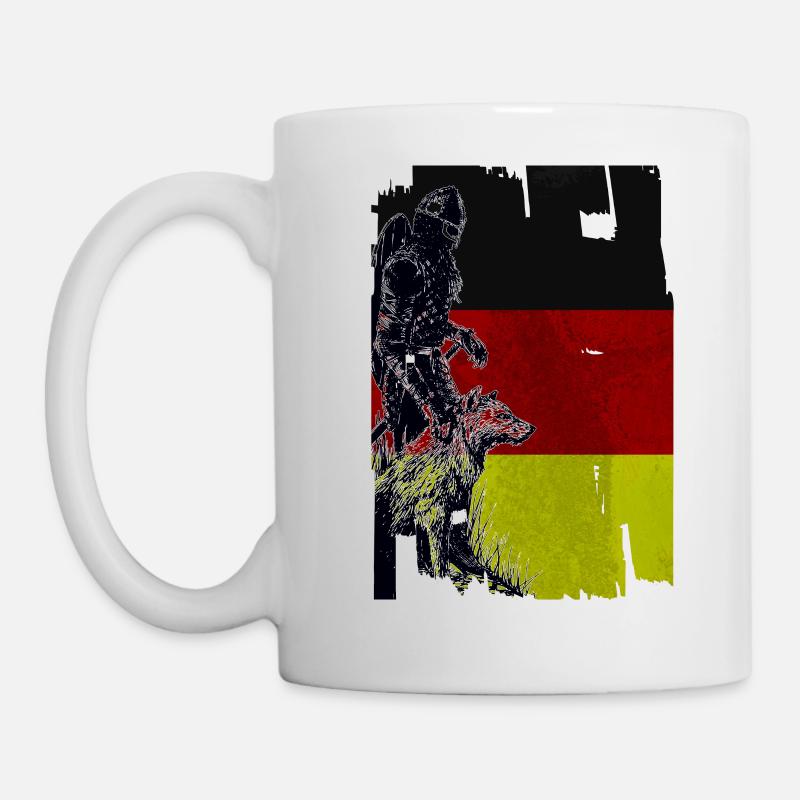 Wikinger Wolf Flagge Deutschland - Tasse - Weiß