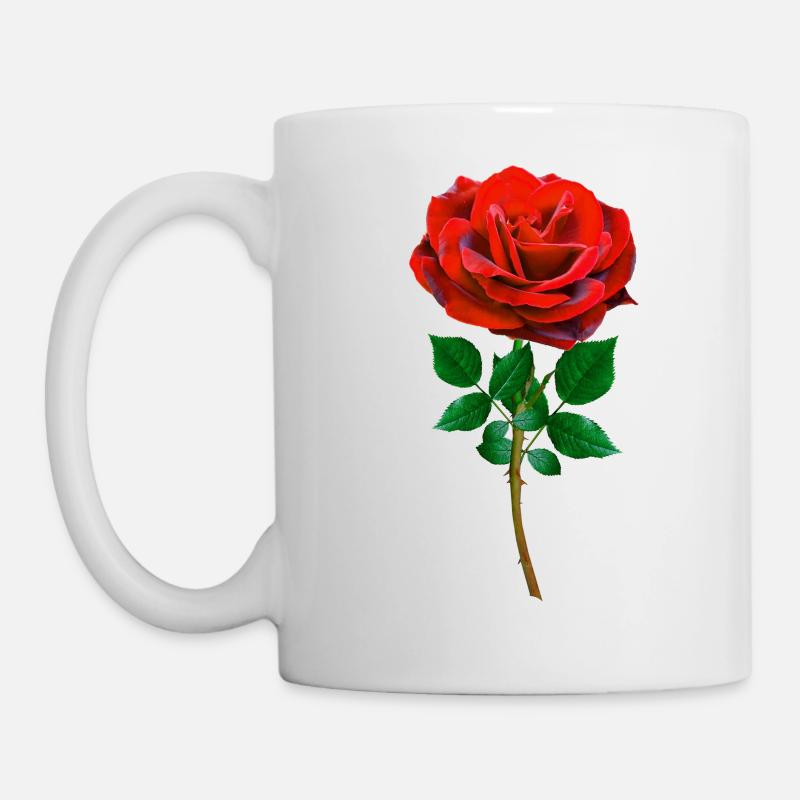 Rose - Red Rose - Mug - white