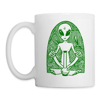 Alien 4:20 Hochleben - Tasse - Weiß - Links