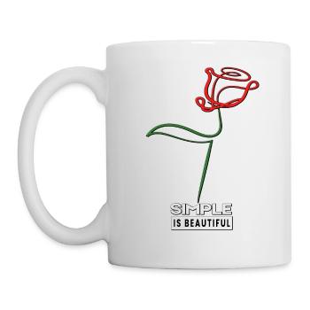 Simple is beautiful. Red rose. - Mug - white - Left