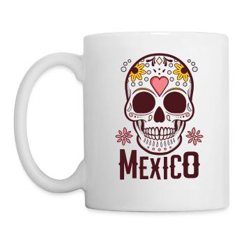Crâne de sucre Mexique - Mug blanc - blanc - Gauche