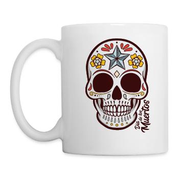 Zuckerschädel Dia de los Muertos - Tasse - Weiß - Links