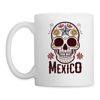 Crâne de sucre Mexique - Mug blanc - blanc - Gauche