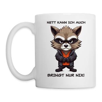 Nett Kann Ich Auch - dunkel - Tasse - Weiß - Links