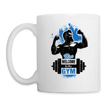 Bro, Willkommen im Gym - dark - Tasse - Weiß - Links