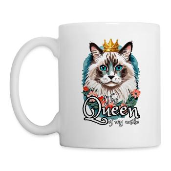 Ragdoll is the queen of my home - Mug - white - Left