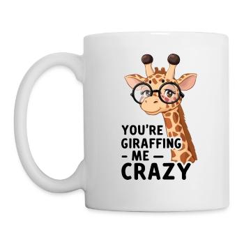 Verrückte Giraffe, You’re giraffing me crazy - Tasse - Weiß - Links