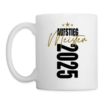 Meister 2025 Aufstiegstrikot Aufstieg 25 - Tasse - Weiß - Links
