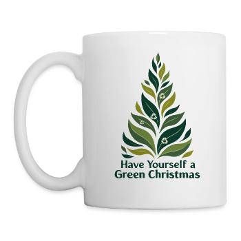 Sapin de Noël vert écologique - Mug blanc - blanc - Gauche