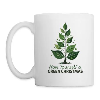Sapin de Noël vert écologique - Mug blanc - blanc - Gauche